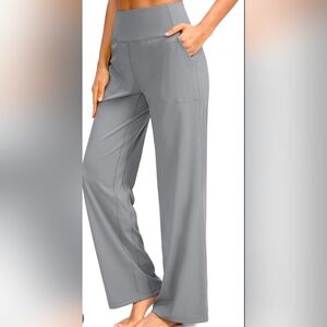 Soothfeel Wide Leg Yoga Pants, Medium, Gray